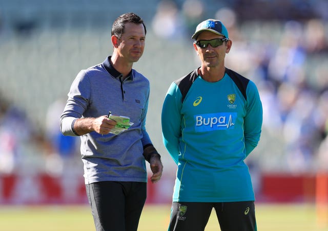 Ricky Ponting, left, is part of Justin Langer's coaching staff