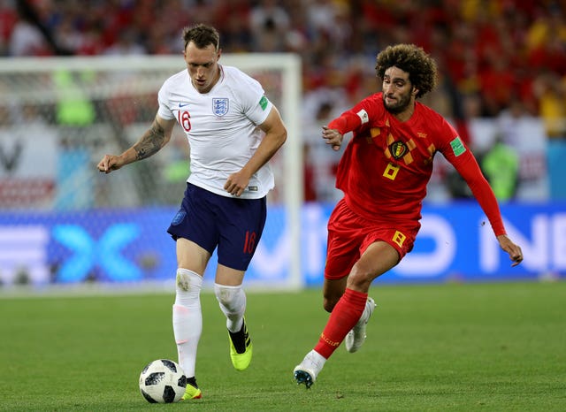 Phil Jones (left) played in England's two games against Belgium at the World Cup (Aaron Chown/PA) 