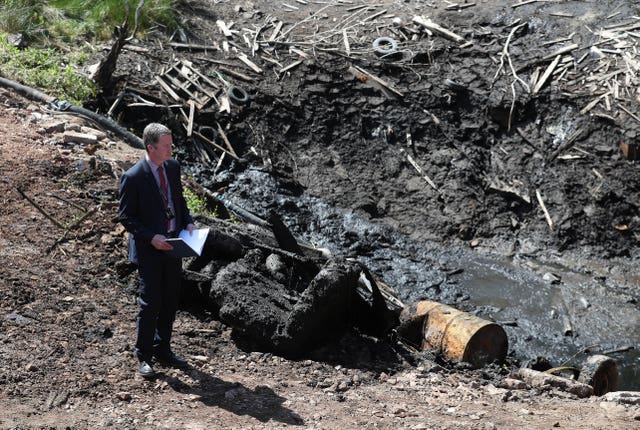 DI Brian Geddes at the emptied Leanach Quarry near Inverness