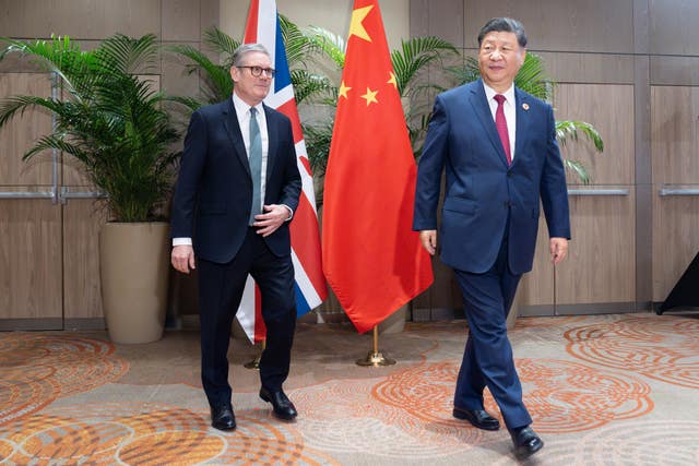 Prime Minister Sir Keir Starmer with President Xi Jinping at the G20 summit