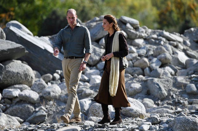 William and Kate walked among ruins damaged by the flood (Neil Hall/PA Wire)