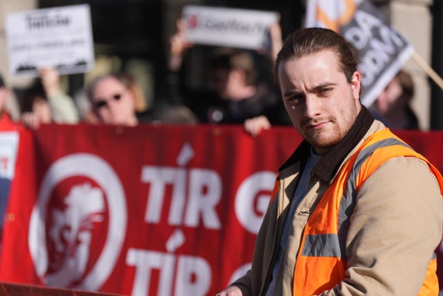 A protest outside Leinster House