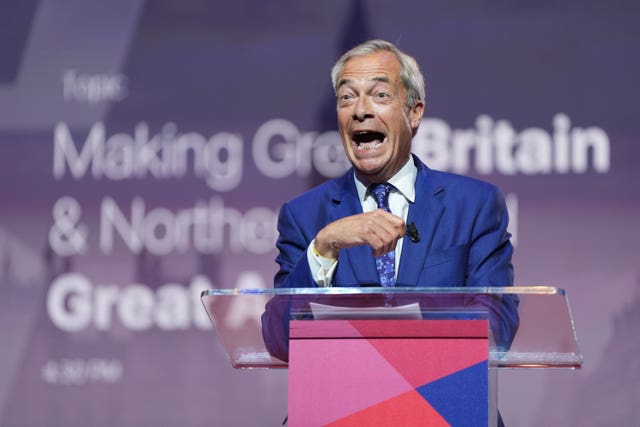 Nigel Farage speaking at CPAC GB