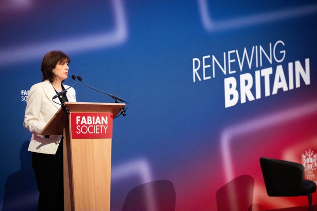 Lucy Powell speaking at the Fabian Society conference at the Guildhall