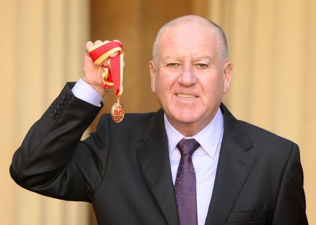 Sir Bob Murray during an investiture at Buckingham Palace
