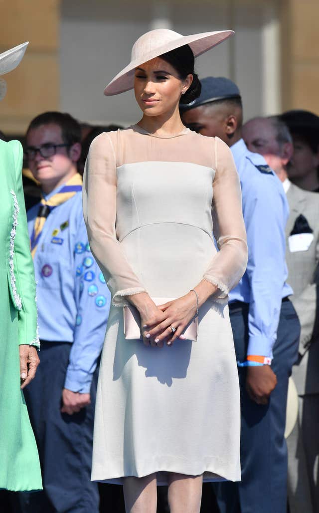 The Duchess of Sussex wore a hat by Philip Treacy (Dominic Lipinski/PA)