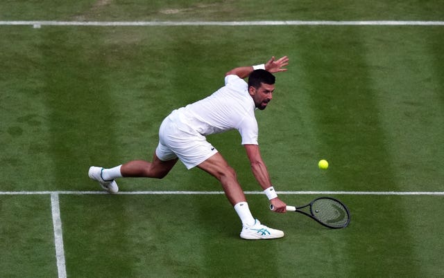 Novak Djokovic in action