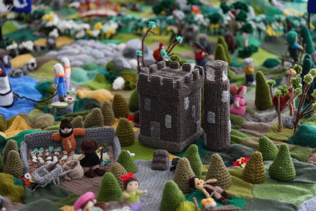 Blarney Castle, which features on a knitted map of Ireland in Carnew Community Care Centre in Carnew, Co Wicklow