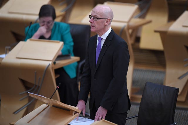 John Swinney in Holyrood