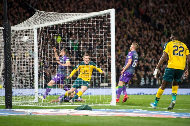 Celtic’s Callum McGregor scores the second goal