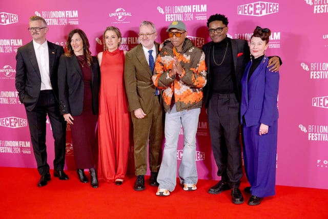  Ben Roberts, Jill Wilfert, Caitrin Rogers, director Morgan Neville, Pharrell Williams, Brent Palmer and Kristy Matheson attend the BFI London Film Festival closing gala screening 