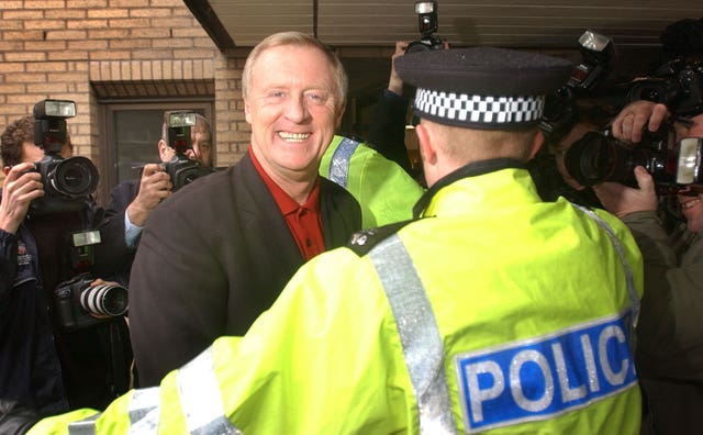 Chris Tarrant arriving at Southwark Crown Court to give evidence at the trial