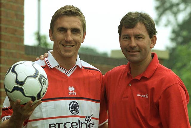 Alex Boksic, left, played under Bryan Robson at Middlesbrough (Owen Humphreys/PA)