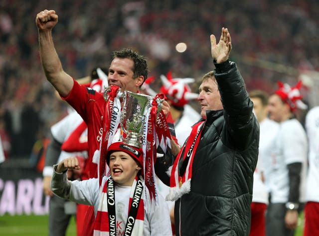 Kenny Dalglish celebrates League Cup final victory in 2012, the only silverware of his 18-month reign