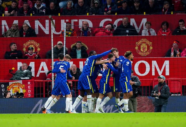 Marcos Alonso celebrates with his team-mates