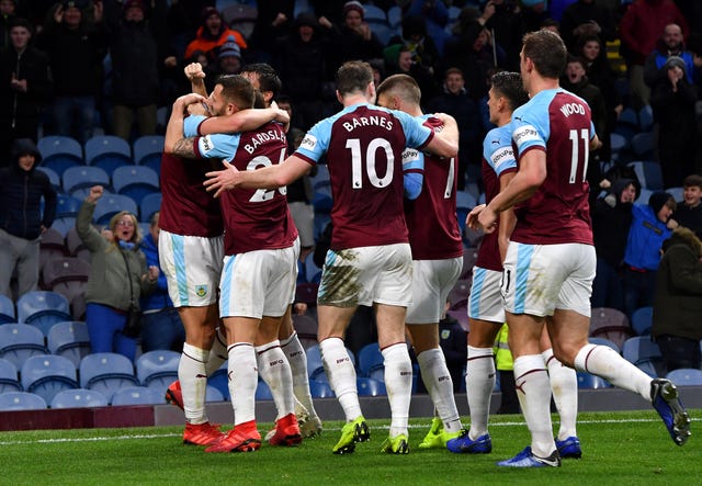 Burnley’s James Tarkowski (left) celebrates with his team-mates