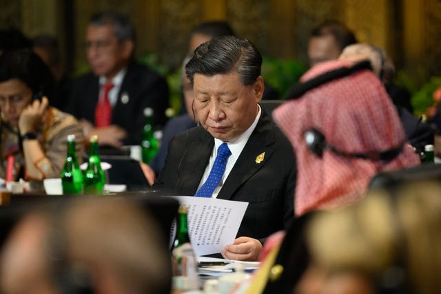 President Xi Jinping of China attends a meeting in Bali