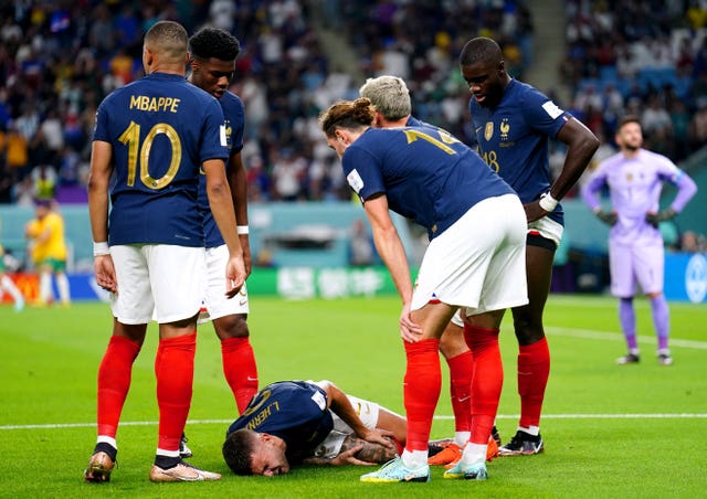 France defender Lucas Hernandez suffered a tournament-ending injury against Australia