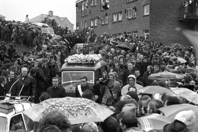 The funeral procession of the 13 who died on Bloody Sunday