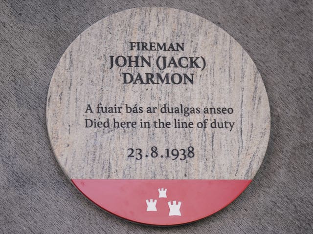 Dublin Fire Brigade plaque unveiling