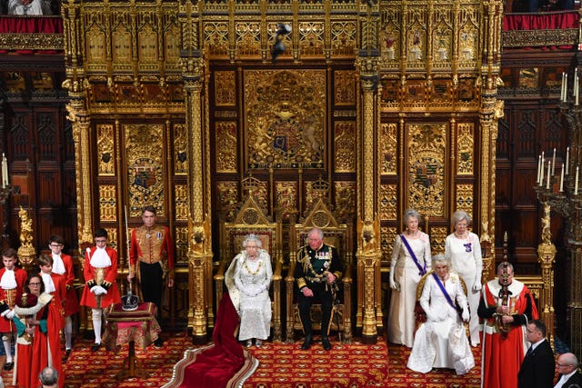 The Queen sat alongside the Prince of Wales and Duchess of Cornwall 