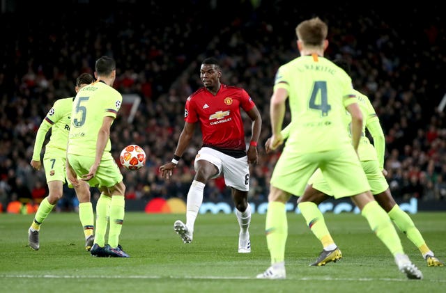 Paul Pogba was unable to help overcome Barcelona on Wednesday