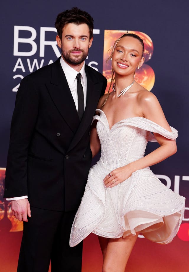 Jack Whitehall and Roxy Horner attending the Brit Awards 2026 at Co-op Live in Manchester