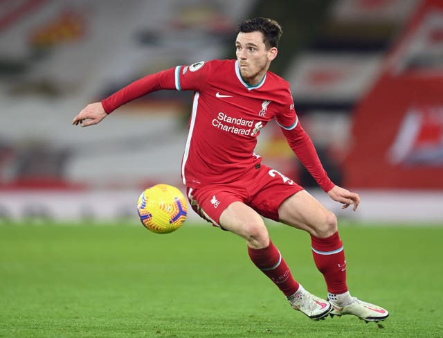 Liverpool defender Andy Robertson in action