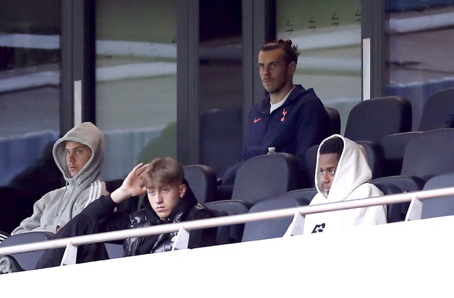 Tottenham''s new signing Gareth Bale watched the match from the stands 