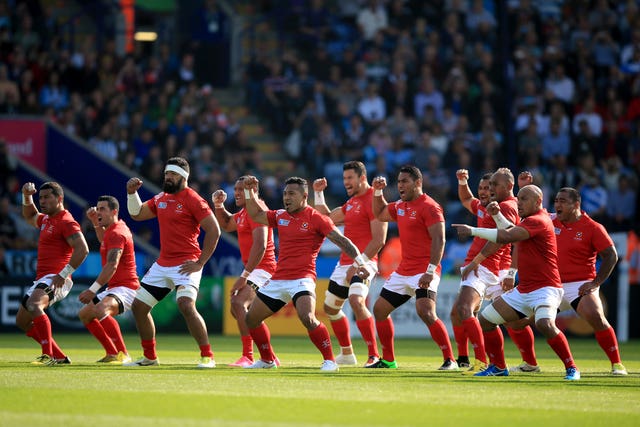 Tonga's performed their war dance before the 28-12 defeat to Argentina