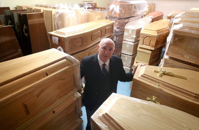 Coffin storage at funeral home