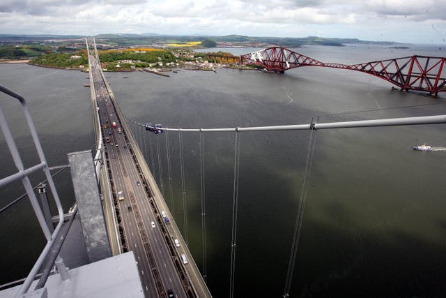 A view from the top of the Forth Road Bridge