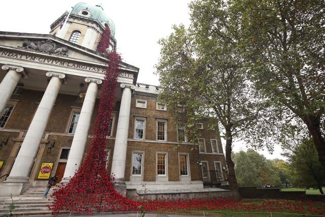 The poppy sculpture Weeping Window at the Imperial War Museum