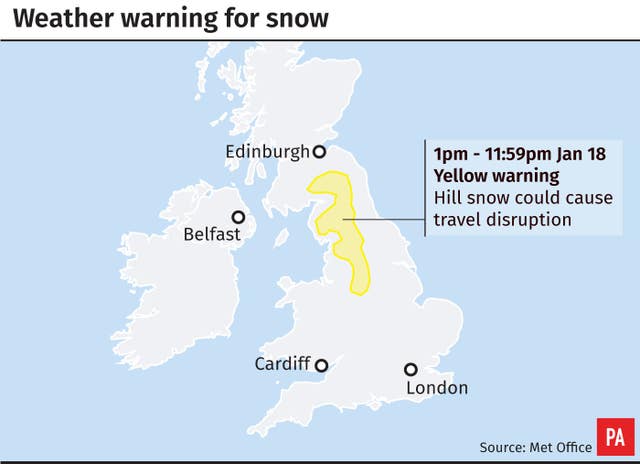 Weather warning for snow