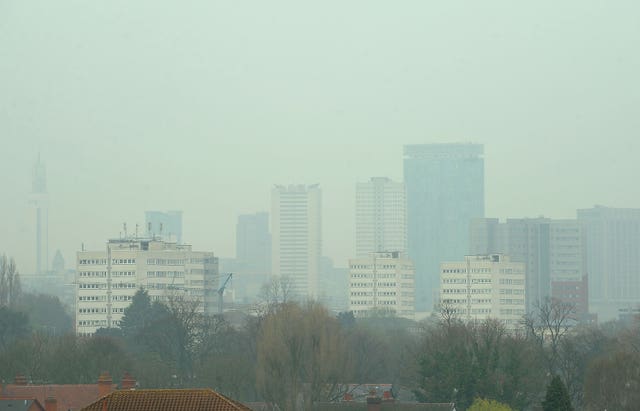 Air pollution above Birmingham
