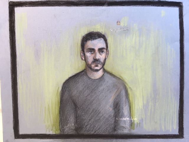 Court artist sketch by Elizabeth Cook of Maurice Robinson