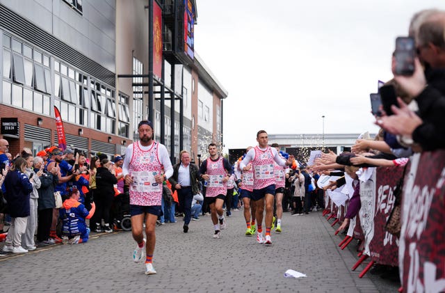 Sir Kevin Sinfield leaving Leigh Sports Village on day six