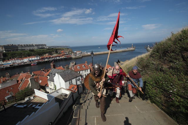 Whitby Abbey viking re-enactment