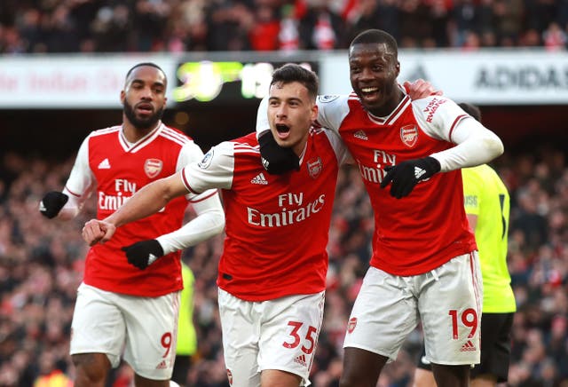 Arsenal's Gabriel Martinelli celebrates scoring