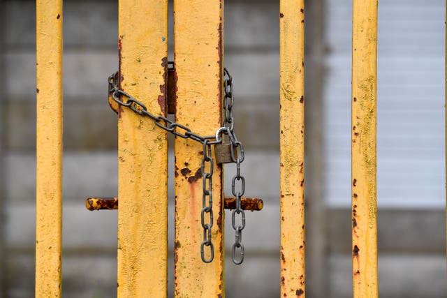 The gates are locked at Gigg Lane