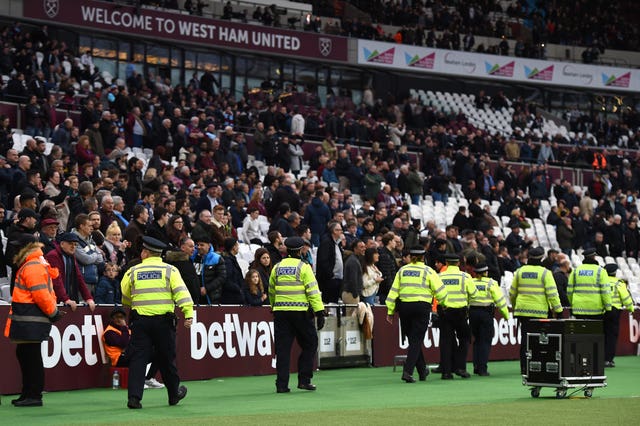 Disturbances during West Ham's match against Burnley are being investigated (Daniel Hambury/PA Images)