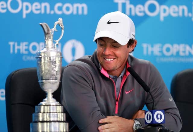 Rory McIlroy with the Open Championship trophy in 2014