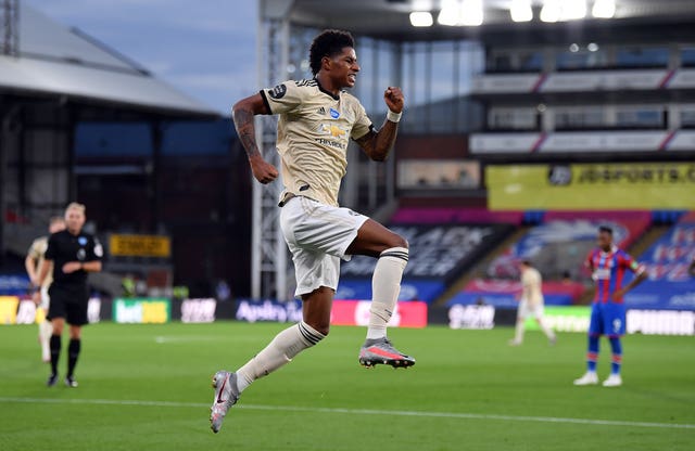 Marcus Rashford opened the scoring for Manchester United in the 2-0 win at Crystal Palace