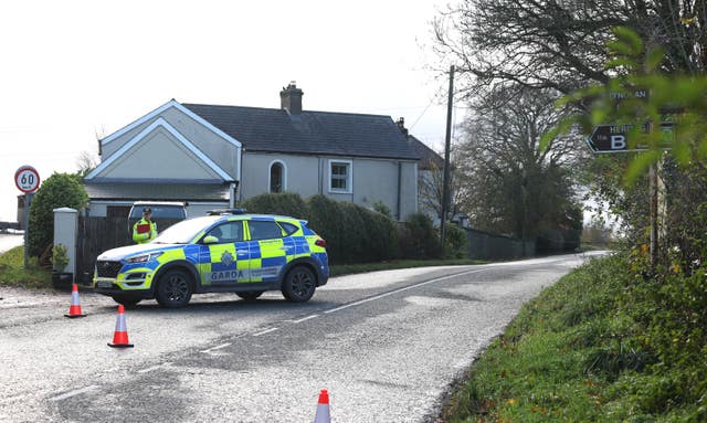 Garda at the scene of the crash