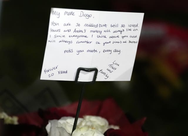 A hand-written message by Trent Alexander-Arnold left at Anfield's Diogo Jota memorial