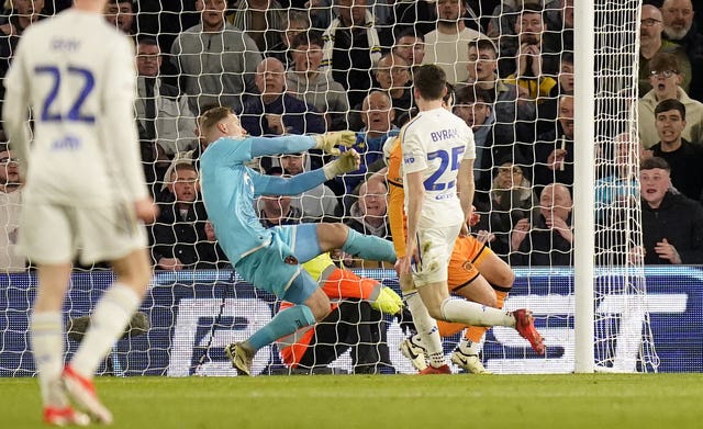 Sam Byram headed Leeds ahead in the ninth minute at Elland Road