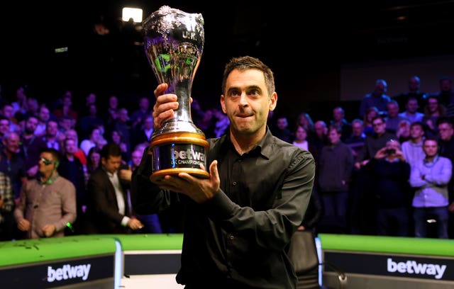Ronnie O'Sullivan does not yet know whether he will defend his UK title (Richard Sellers/PA)