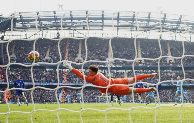 Chelsea goalkeeper Kepa Arrizabalaga was unable to stop Kevin de Brunye''s second-half strike