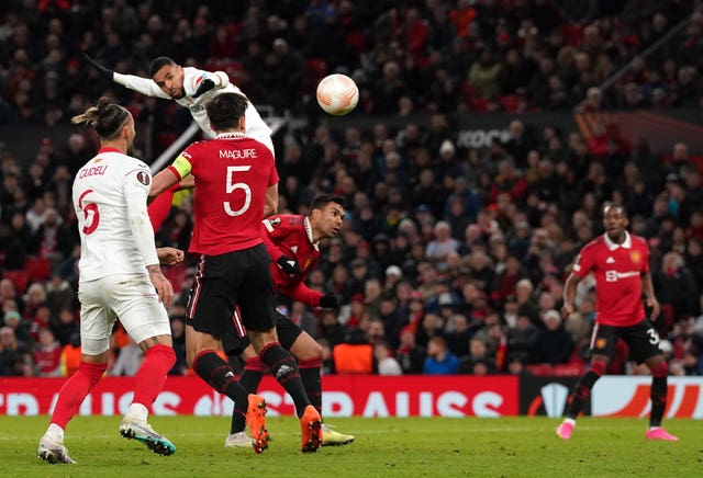 Manchester United’s Harry Maguire scores an own goal