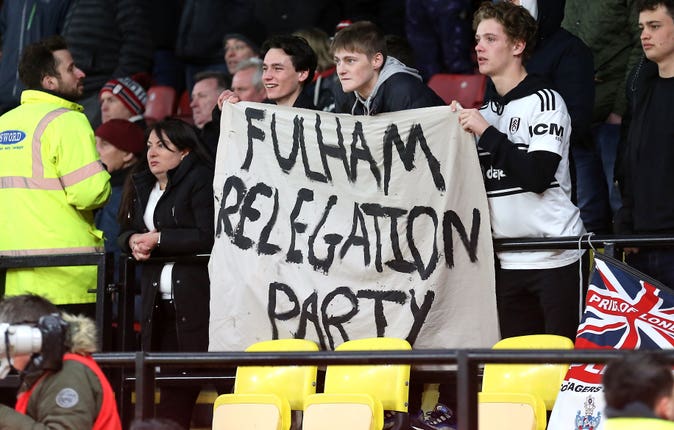 Fulham were relegated with five games left to play in 2018-19 despite spending big